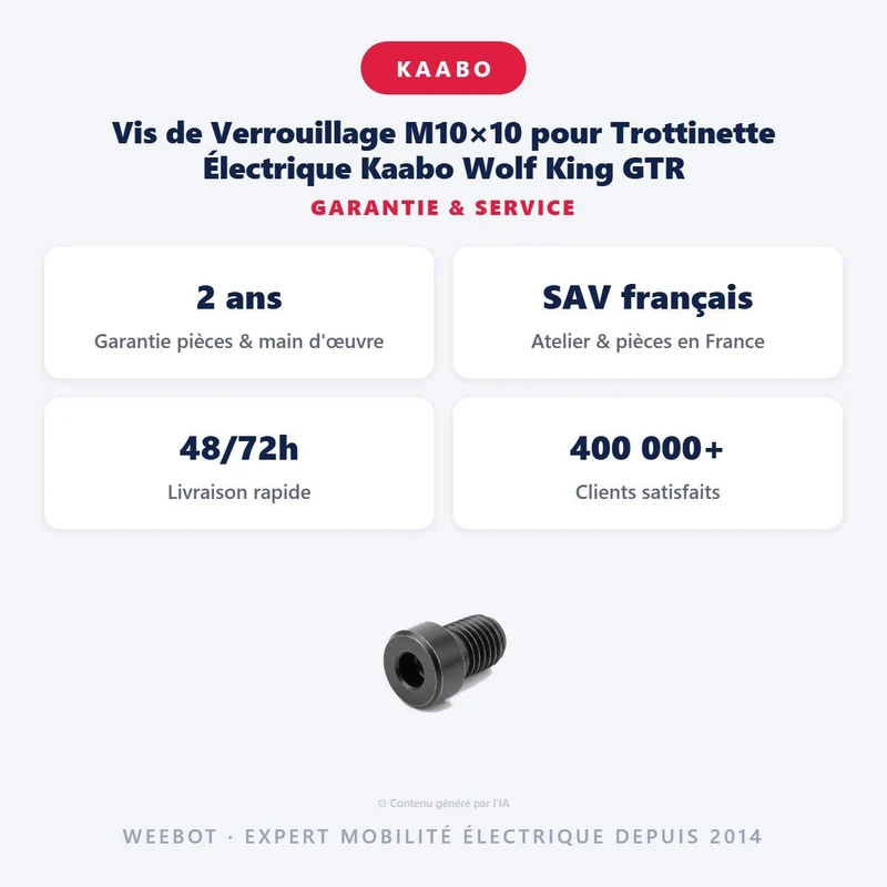 Vis de Verrouillage M10×10 pour Trottinette Électrique Kaabo Wolf King GTR
