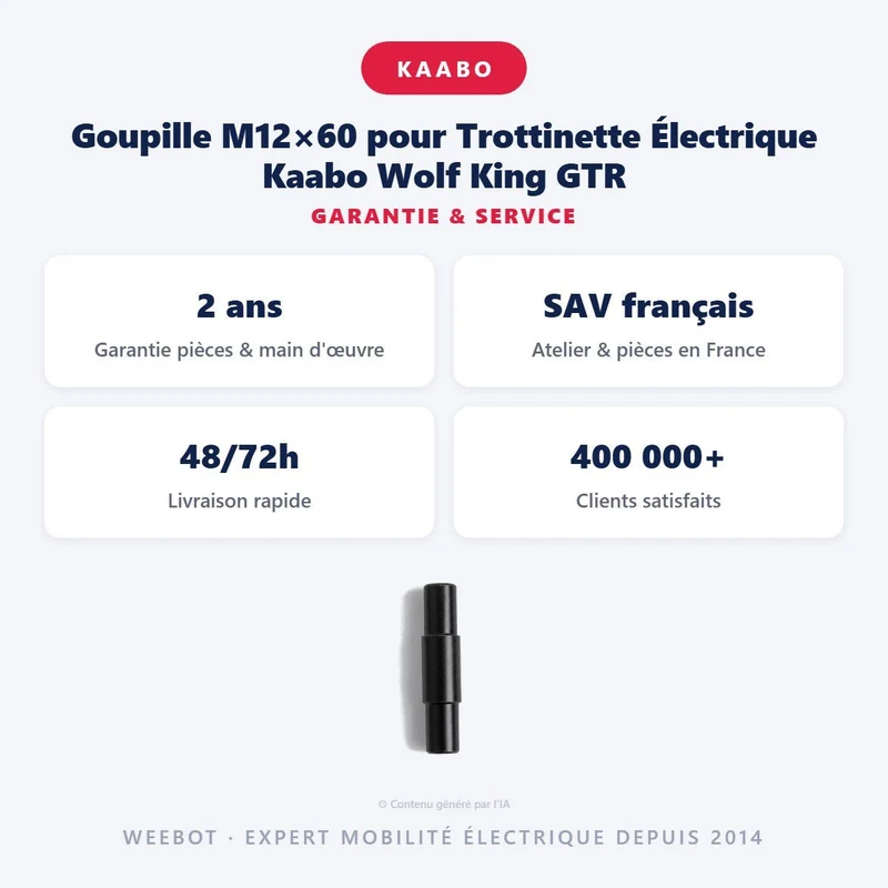 Goupille M12×60 pour Trottinette Électrique Kaabo Wolf King GTR