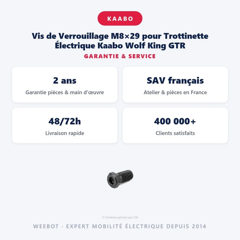 Vis de Verrouillage M8×29 pour Trottinette Électrique Kaabo Wolf King GTR