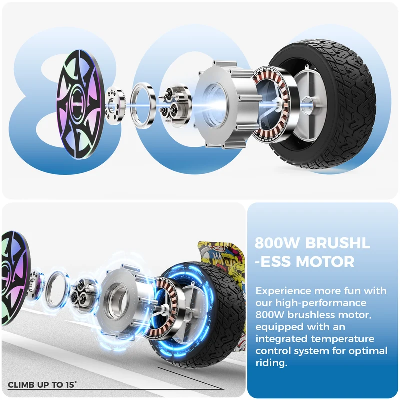 8.5" H8Max Off Road Hoverboard with Bluetooth Music and LED Lights - Self Balancing System