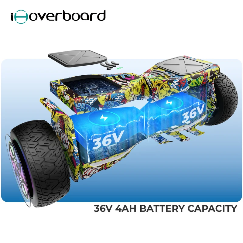 8.5" H8Max Off Road Hoverboard with Bluetooth Music and LED Lights - Self Balancing System