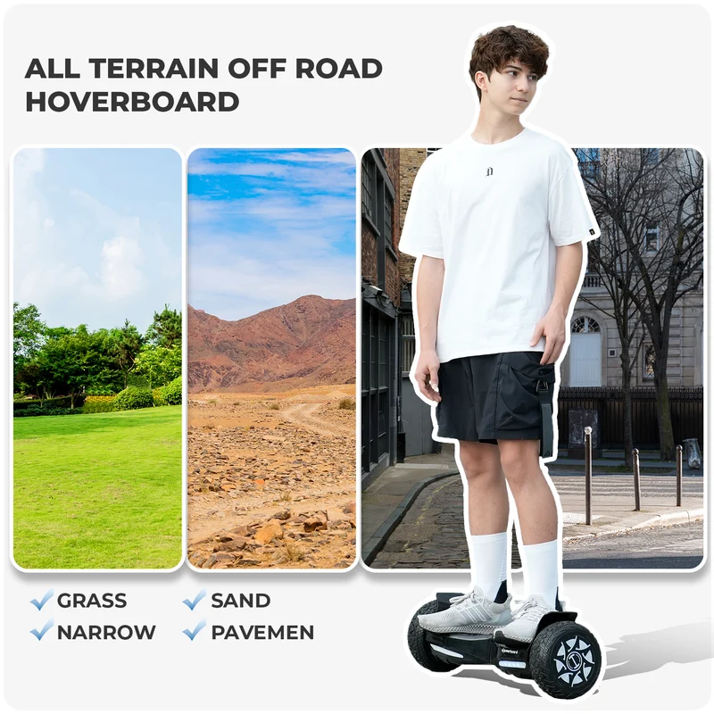 8.5" H8Max Off Road Hoverboard with Bluetooth Music and LED Lights - Self Balancing System