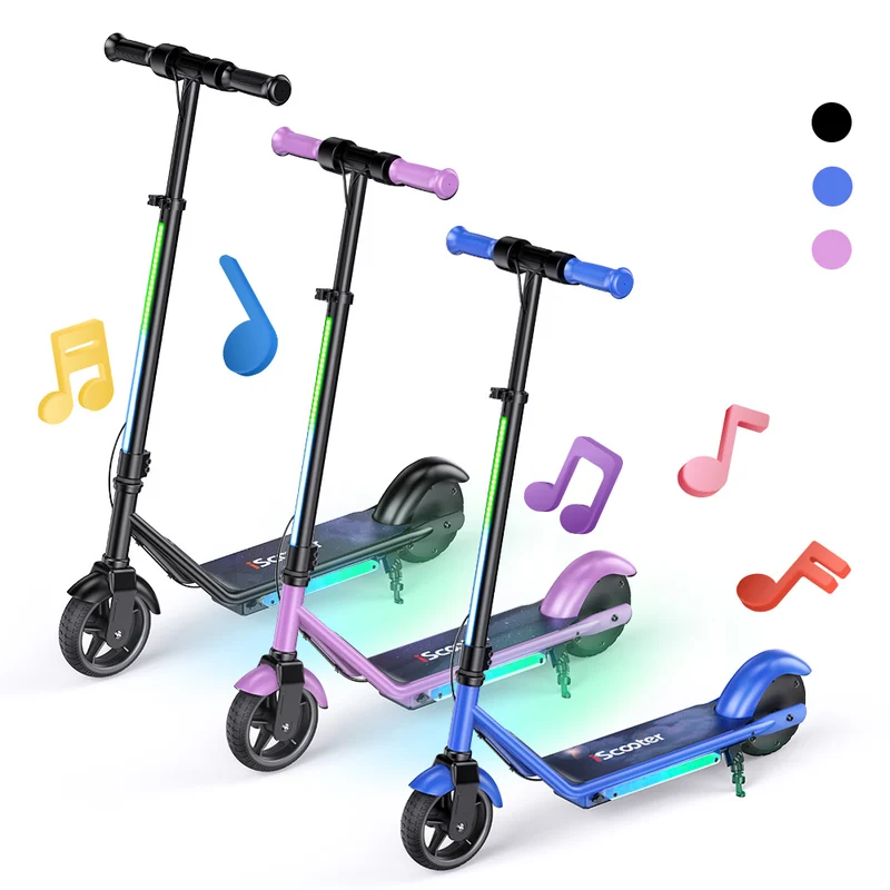 iScooter iK3Pro Electric Scooter for Kids with Colorful Lights & Height Adjustable