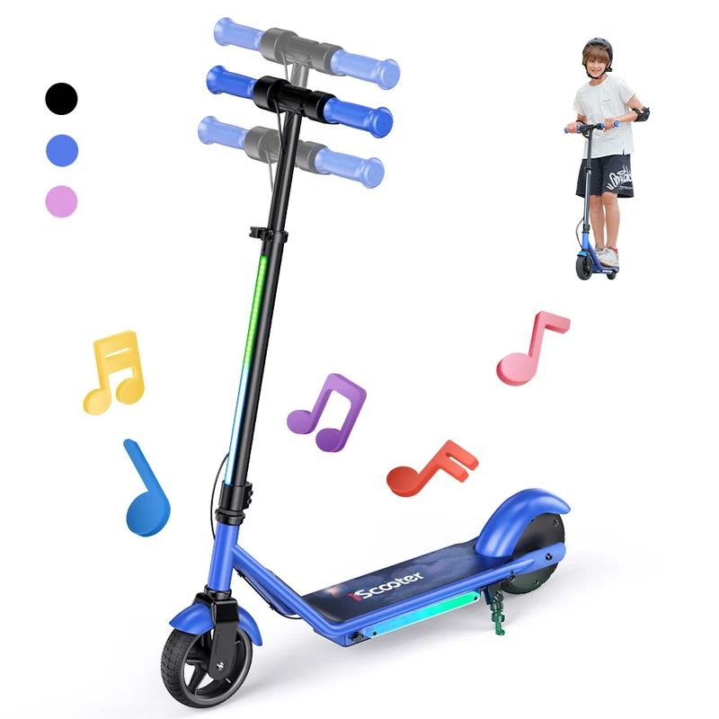 iScooter iK3Pro Electric Scooter for Kids with Colorful Lights & Height Adjustable