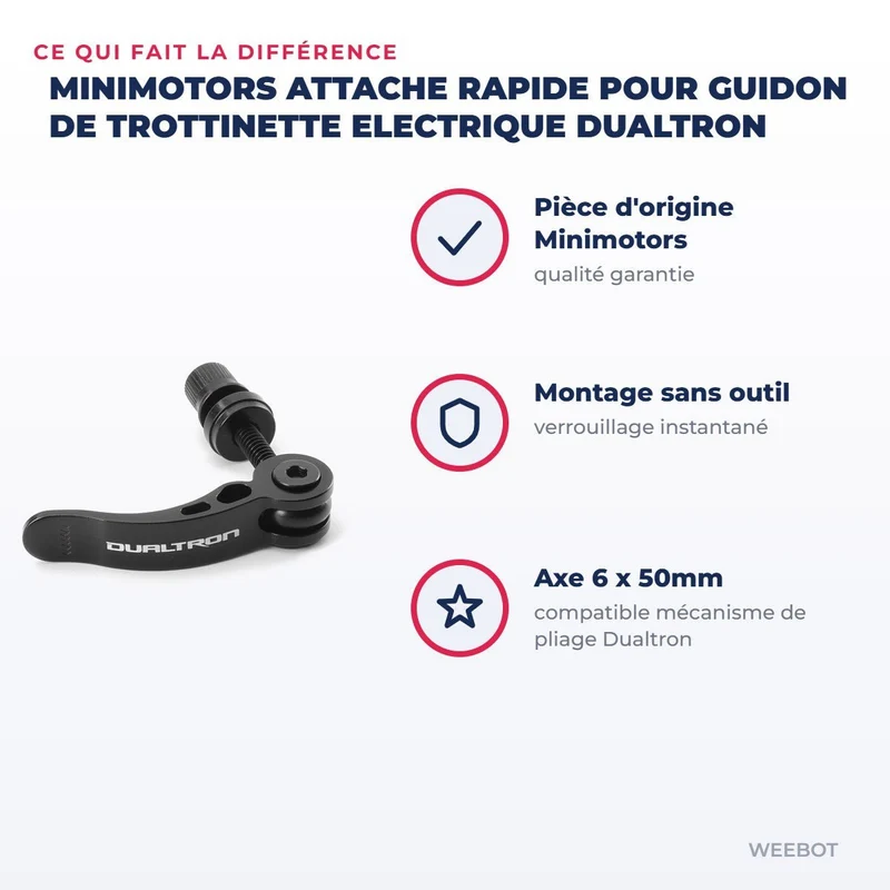 Attache rapide pour Guidon de Trottinette Electrique Dualtron