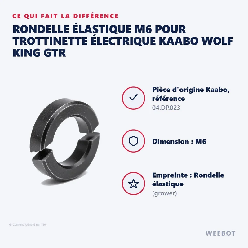Rondelle Élastique M6 pour Trottinette Électrique Kaabo Wolf King GTR