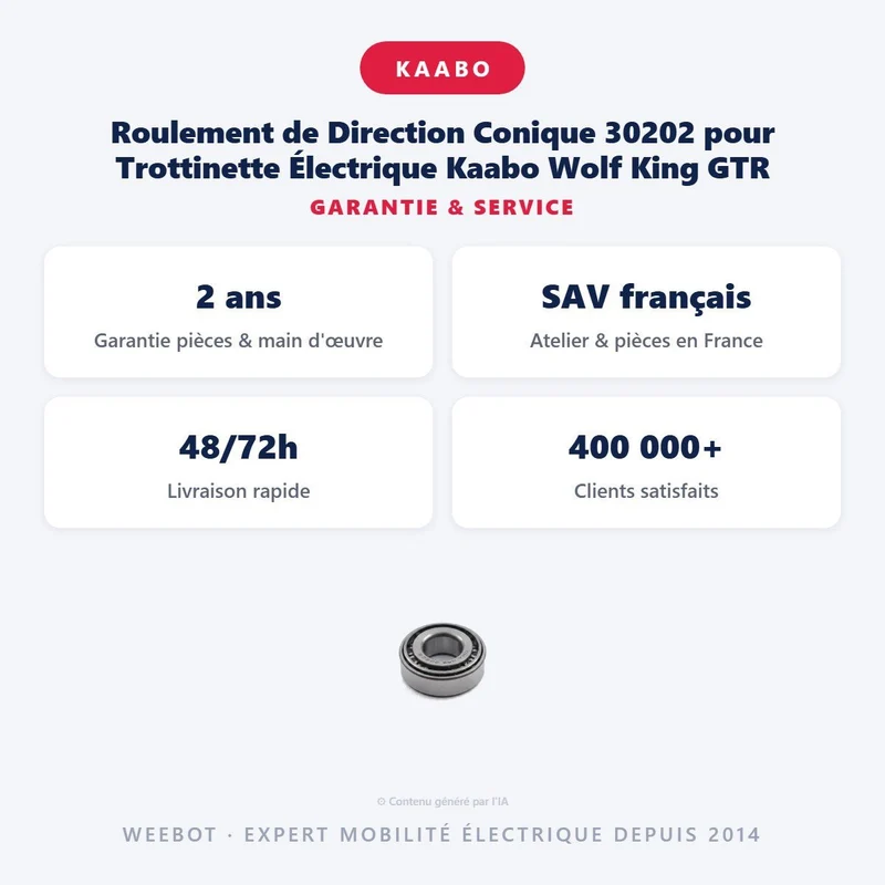 Roulement de Direction Conique 30202 pour Trottinette Électrique Kaabo Wolf King GTR