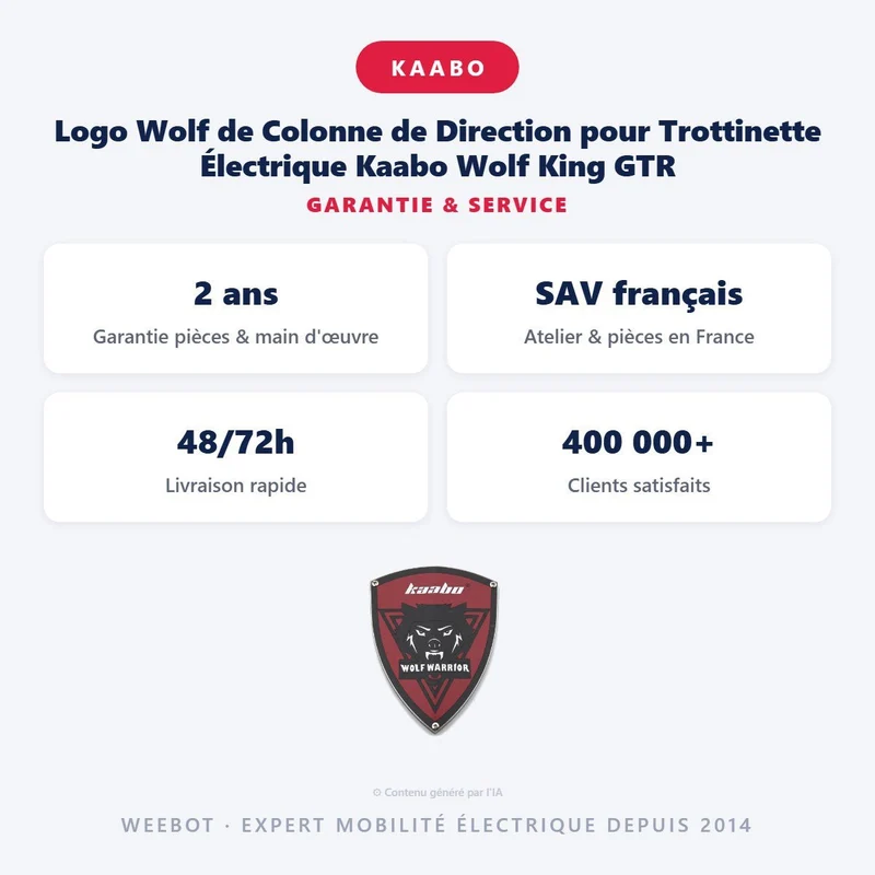 Logo Wolf de Colonne de Direction pour Trottinette Électrique Kaabo Wolf King GTR