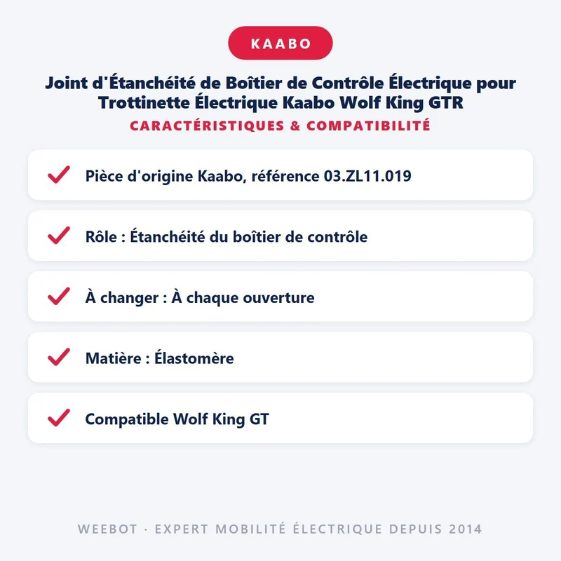 Joint d'Étanchéité de Boîtier de Contrôle Électrique pour Trottinette Électrique Kaabo Wolf King GTR
