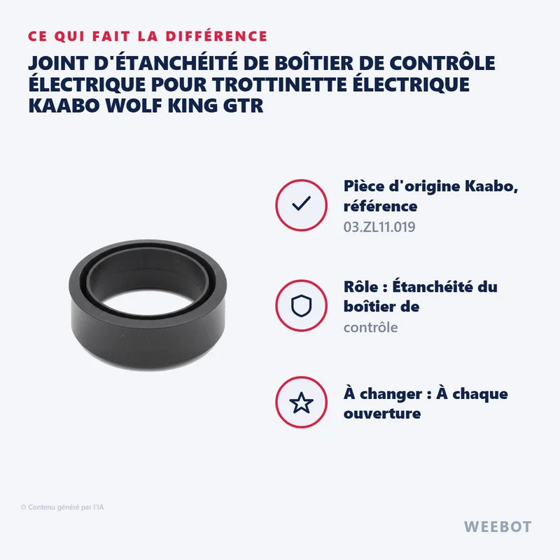 Joint d'Étanchéité de Boîtier de Contrôle Électrique pour Trottinette Électrique Kaabo Wolf King GTR