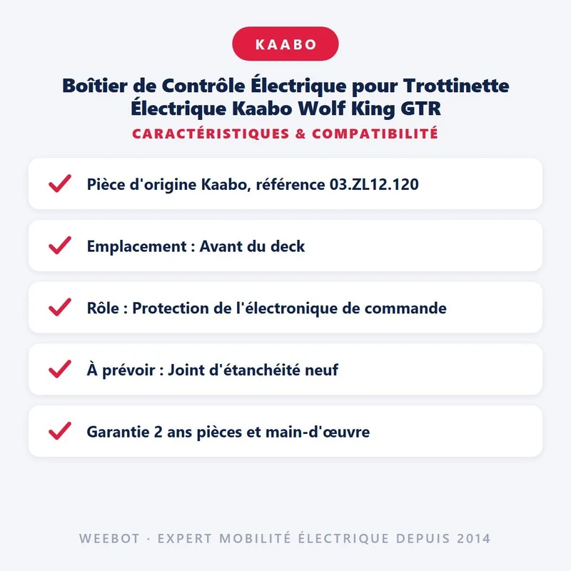 Boîtier de Contrôle Électrique pour Trottinette Électrique Kaabo Wolf King GTR
