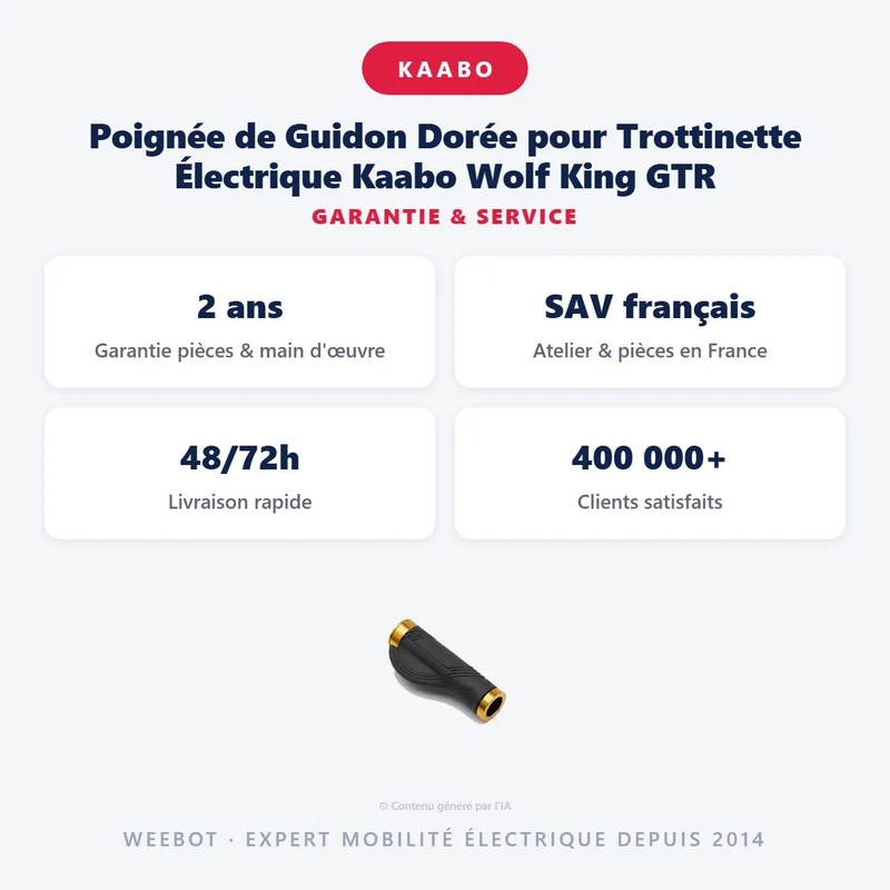 Poignée de Guidon Dorée pour Trottinette Électrique Kaabo Wolf King GTR