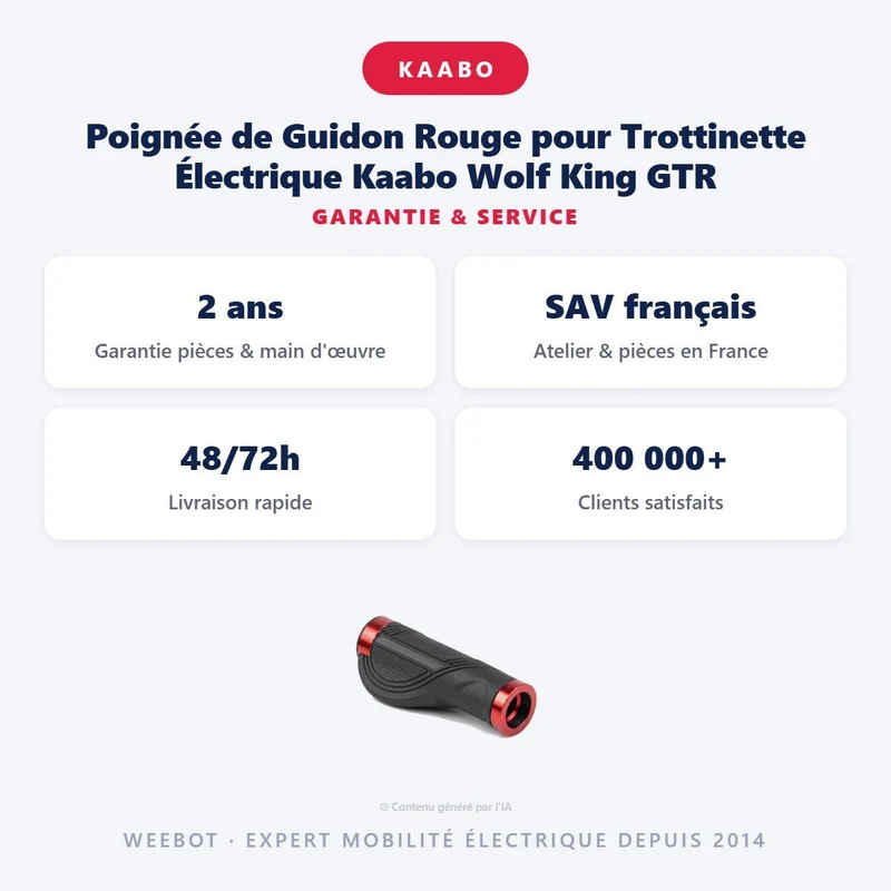 Poignée de Guidon Rouge pour Trottinette Électrique Kaabo Wolf King GTR