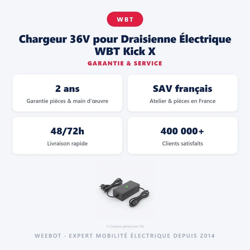 Chargeur 36V pour Draisienne Électrique WBT Kick X