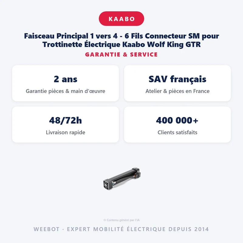 Faisceau Principal 1 vers 4 - 6 Fils Connecteur SM pour Trottinette Électrique Kaabo Wolf King GTR