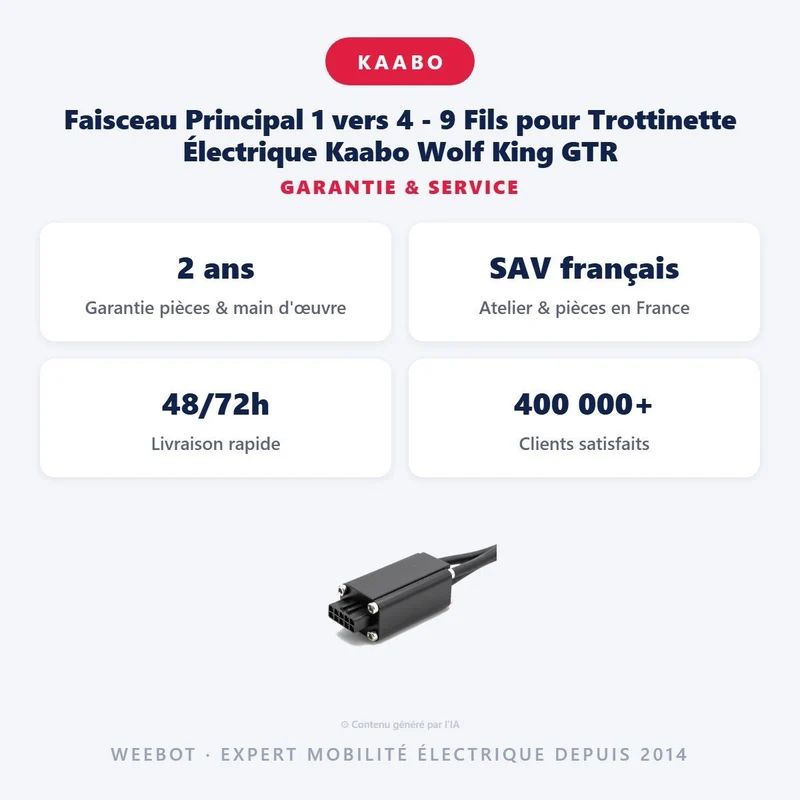 Faisceau Principal 1 vers 4 - 9 Fils pour Trottinette Électrique Kaabo Wolf King GTR