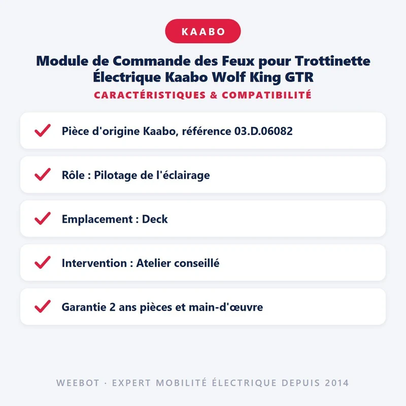 Module de Commande des Feux pour Trottinette Électrique Kaabo Wolf King GTR
