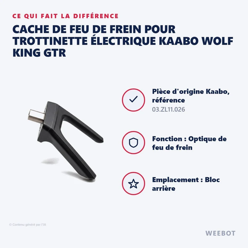 Cache de Feu de Frein pour Trottinette Électrique Kaabo Wolf King GTR
