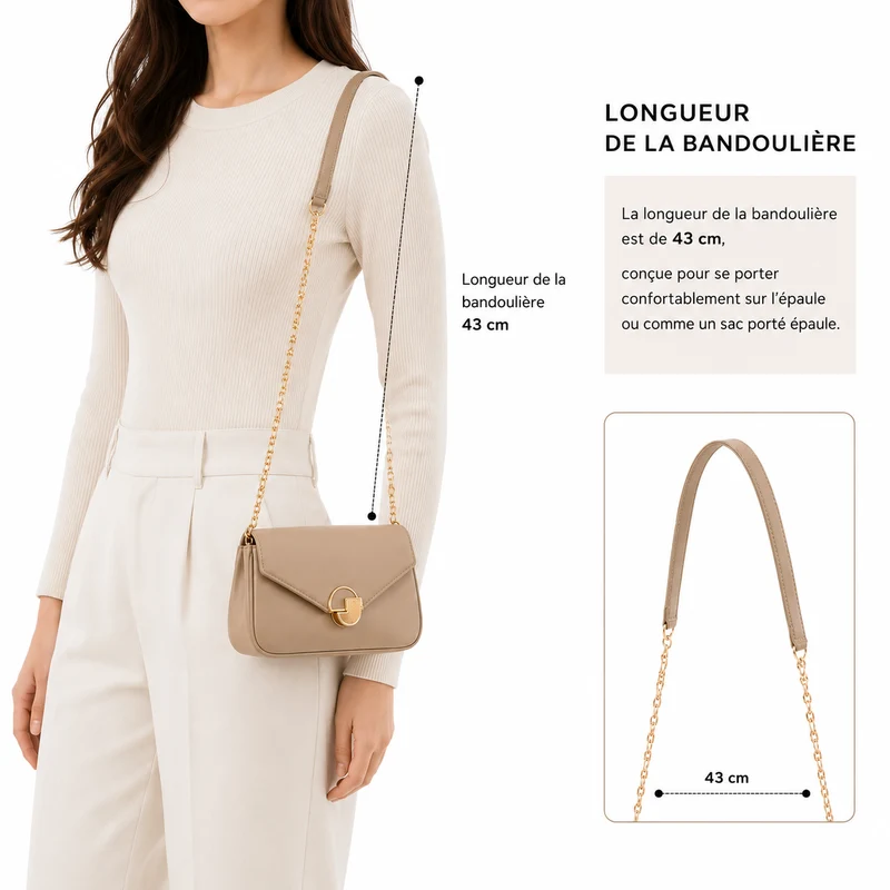 Sac Épaule Élégant Femme Chaîne Dorée – Compact Chic