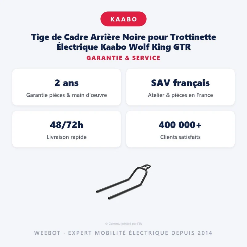 Tige de Cadre Arrière Noire pour Trottinette Électrique Kaabo Wolf King GTR