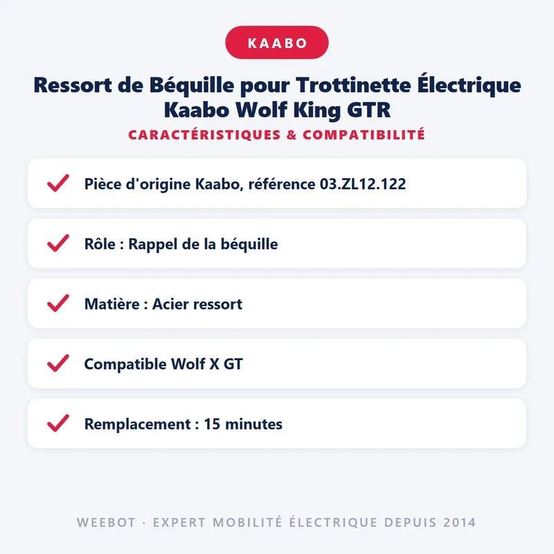 Ressort de Béquille pour Trottinette Électrique Kaabo Wolf King GTR