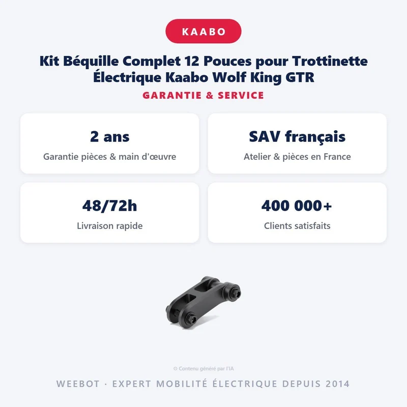 Kit Béquille Complet 12 Pouces pour Trottinette Électrique Kaabo Wolf King GTR