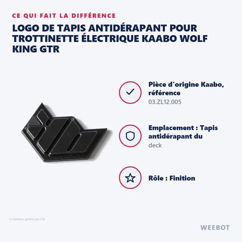 Logo de Tapis Antidérapant pour Trottinette Électrique Kaabo Wolf King GTR