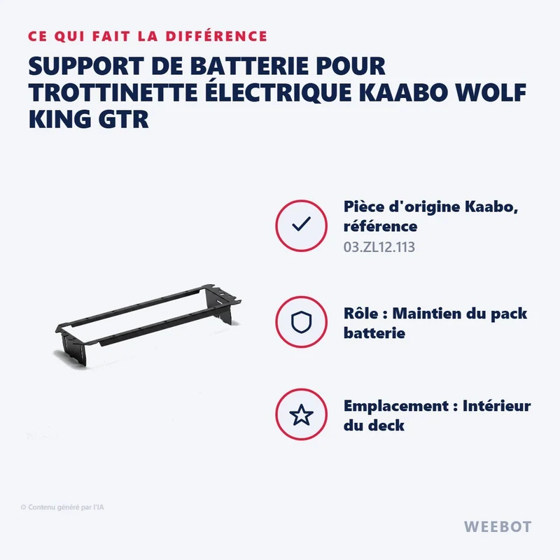 Support de Batterie pour Trottinette Électrique Kaabo Wolf King GTR