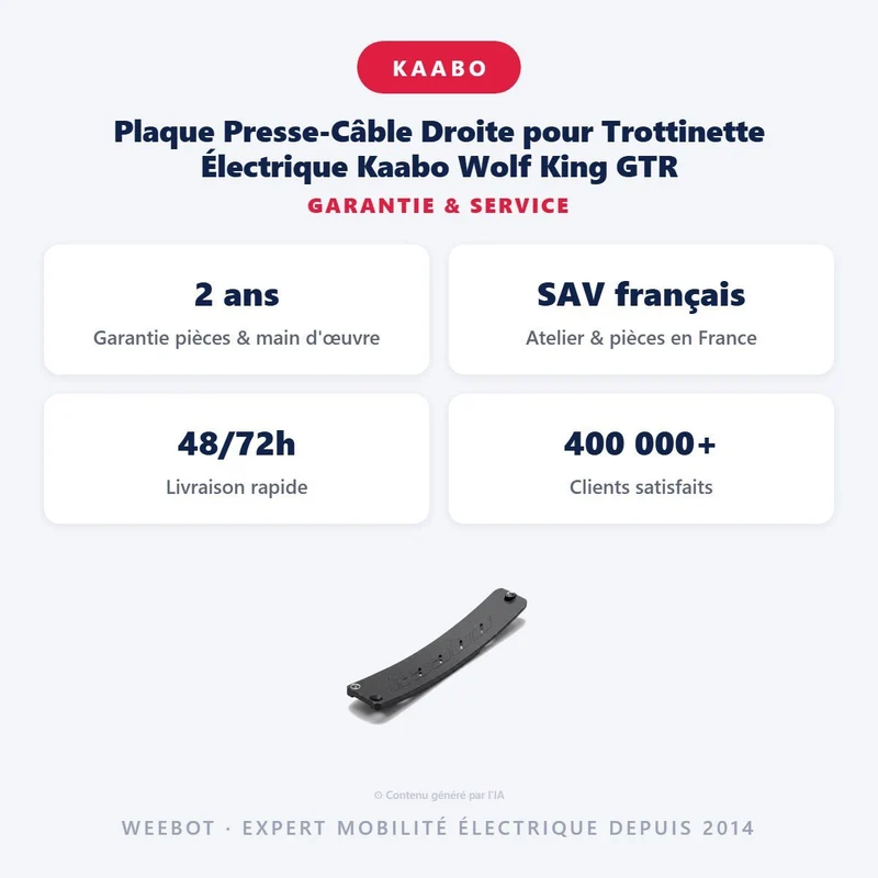 Plaque Presse-Câble Droite pour Trottinette Électrique Kaabo Wolf King GTR