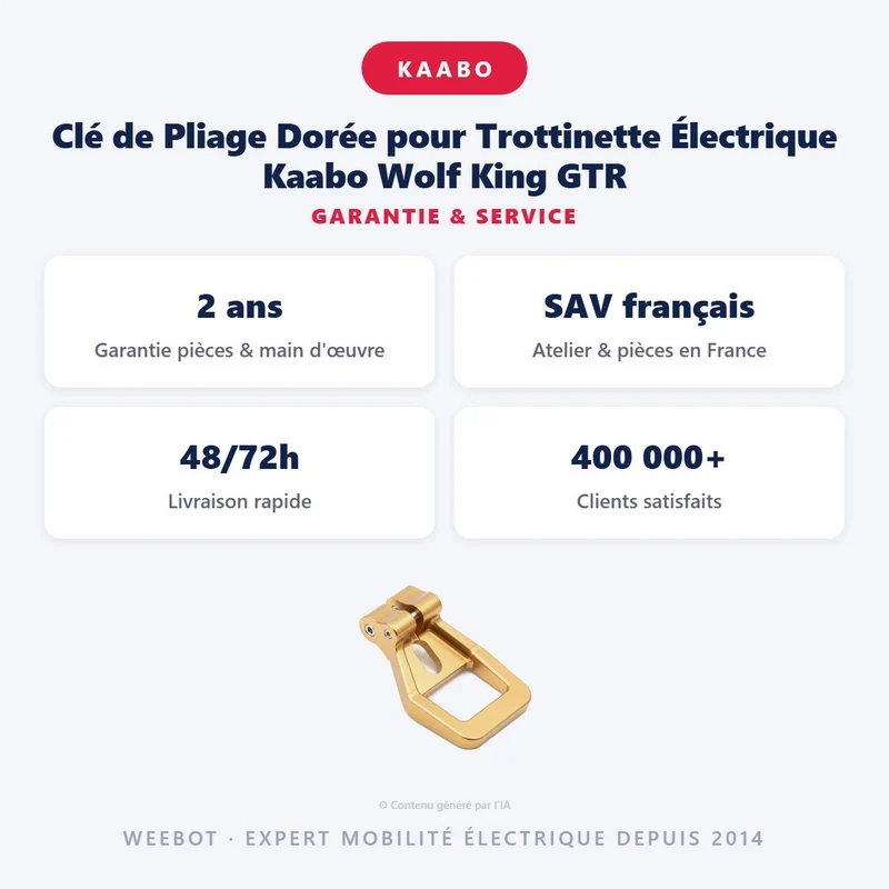 Clé de Pliage Dorée pour Trottinette Électrique Kaabo Wolf King GTR