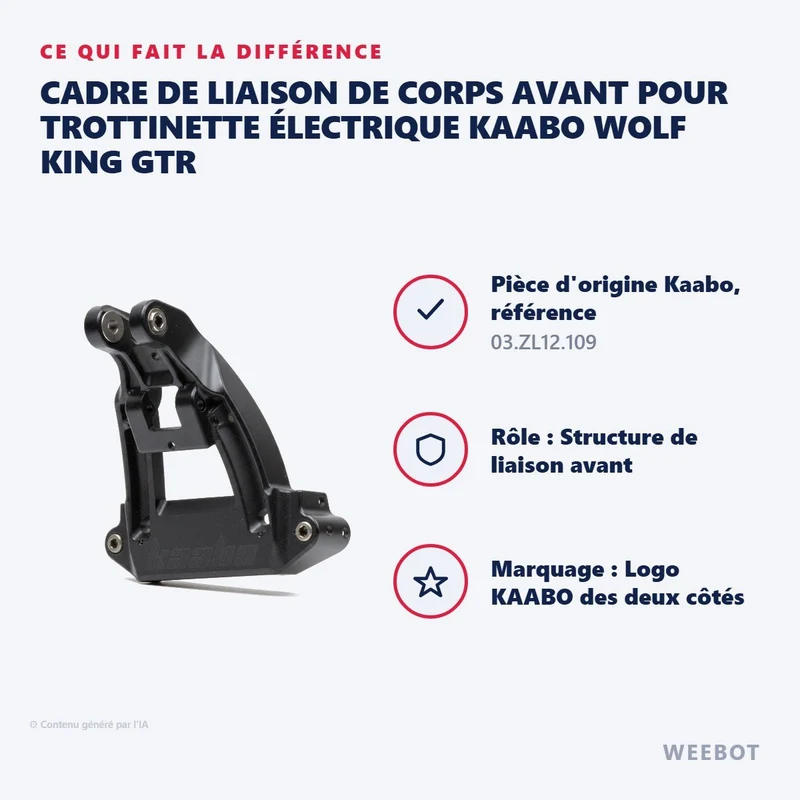 Cadre de Liaison de Corps Avant pour Trottinette Électrique Kaabo Wolf King GTR