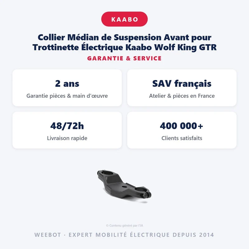 Collier Médian de Suspension Avant pour Trottinette Électrique Kaabo Wolf King GTR