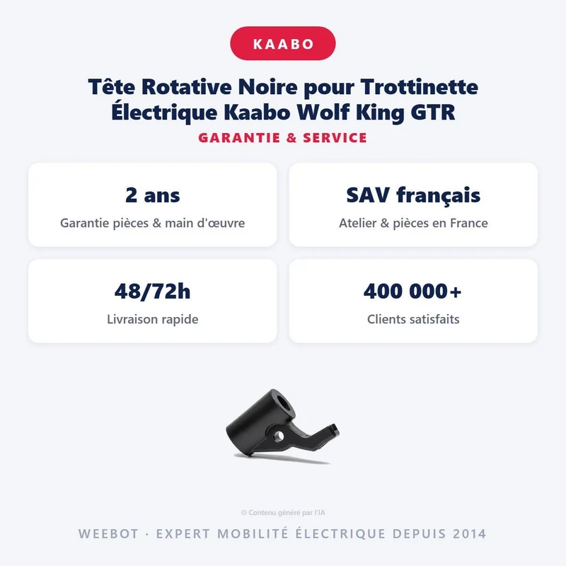 Tête Rotative Noire pour Trottinette Électrique Kaabo Wolf King GTR