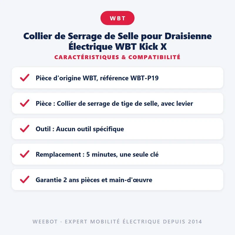 Collier de Serrage de Selle pour Draisienne Électrique WBT Kick X