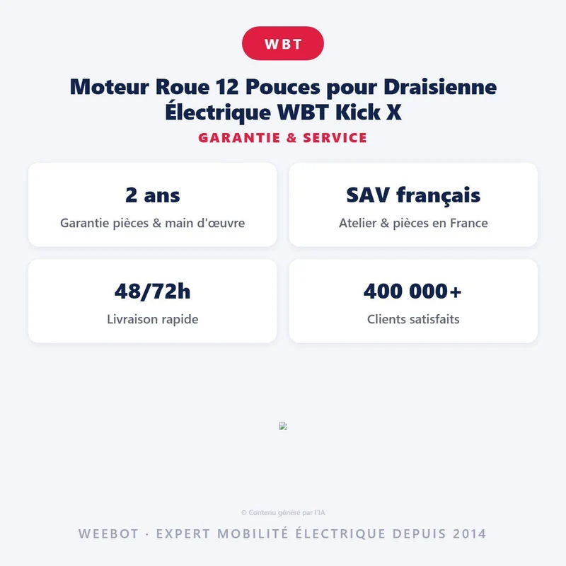 Moteur Roue 12 Pouces pour Draisienne Électrique WBT Kick X