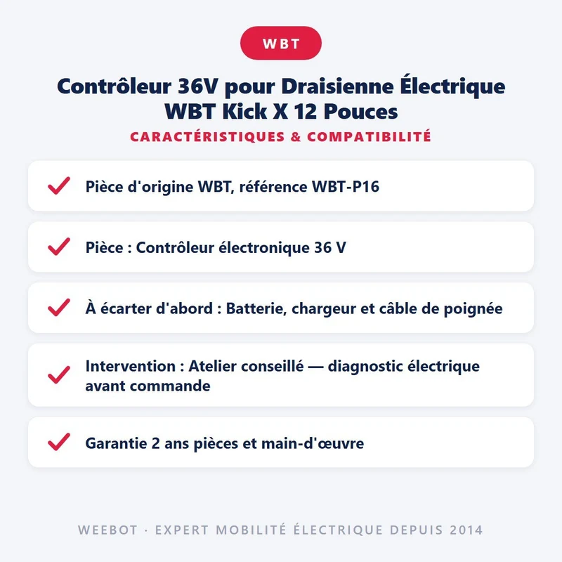 Contrôleur 36V pour Draisienne Électrique WBT Kick X 12 Pouces