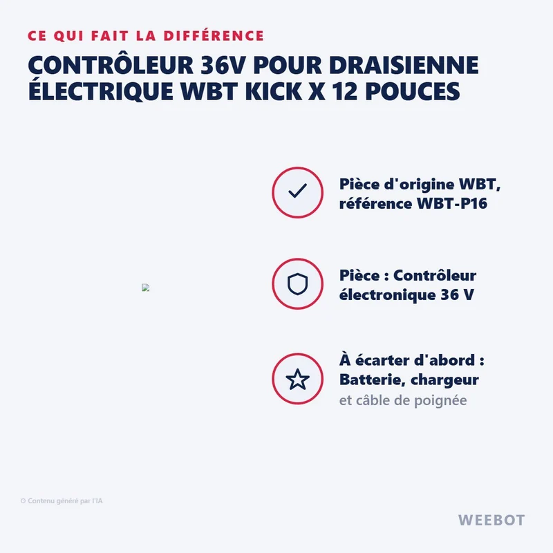 Contrôleur 36V pour Draisienne Électrique WBT Kick X 12 Pouces