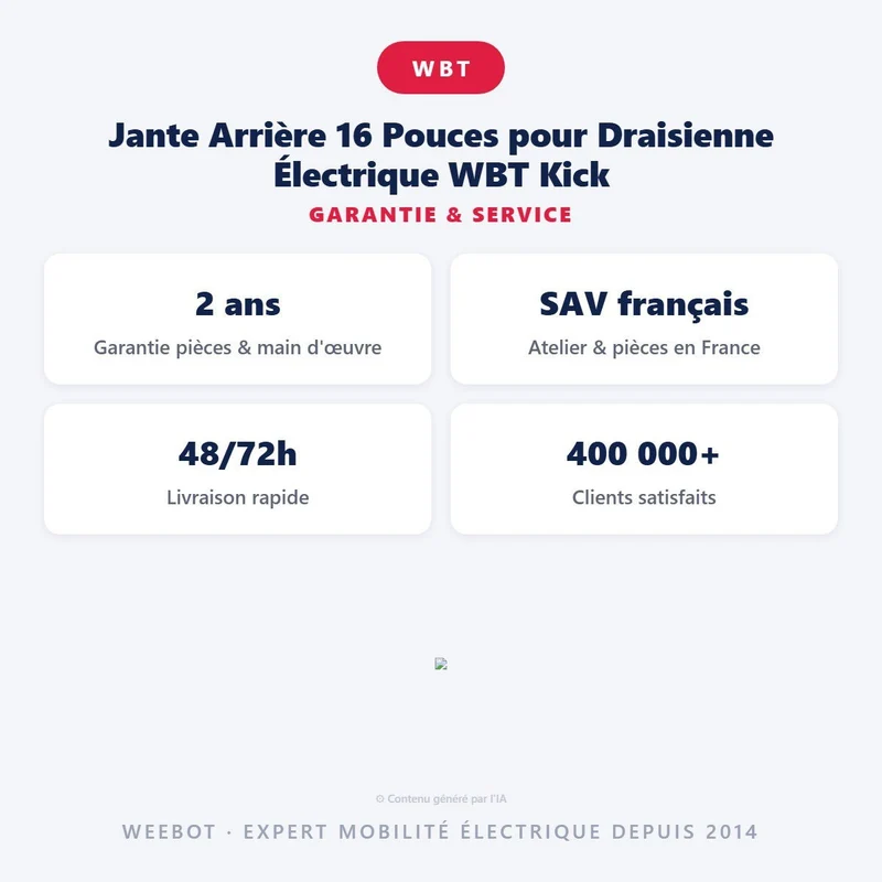Jante Arrière 16 Pouces pour Draisienne Électrique WBT Kick
