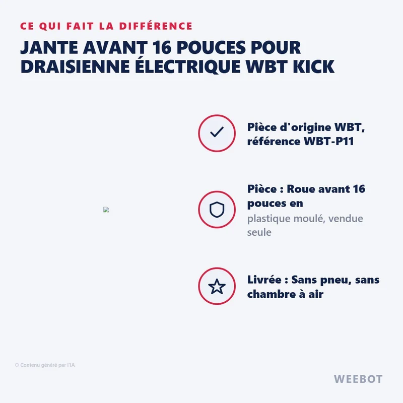 Jante Avant 16 Pouces pour Draisienne Électrique WBT Kick