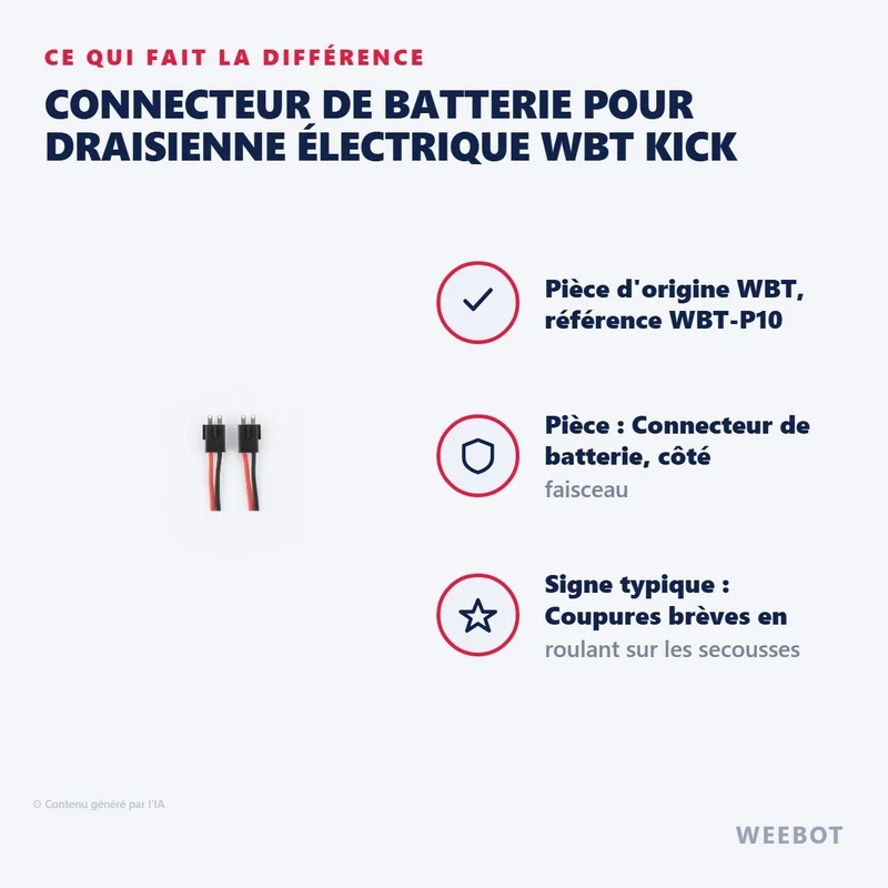 Connecteur de Batterie pour Draisienne Électrique WBT Kick