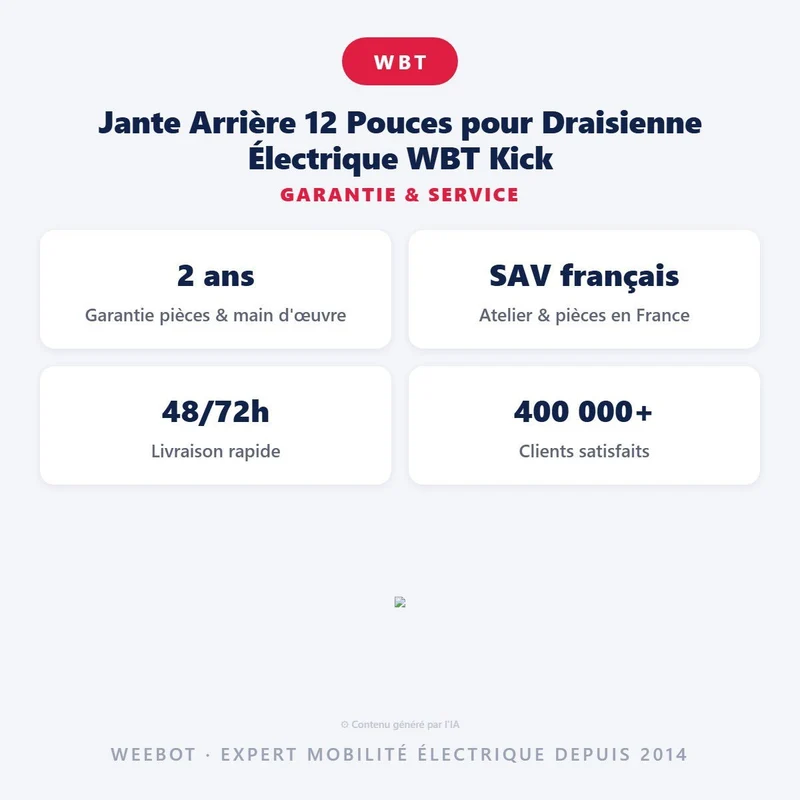 Jante Arrière 12 Pouces pour Draisienne Électrique WBT Kick