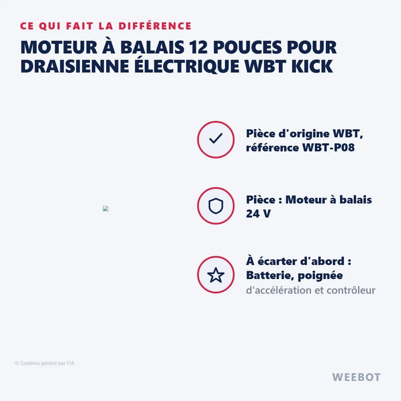Moteur à Balais 12 Pouces pour Draisienne Électrique WBT Kick