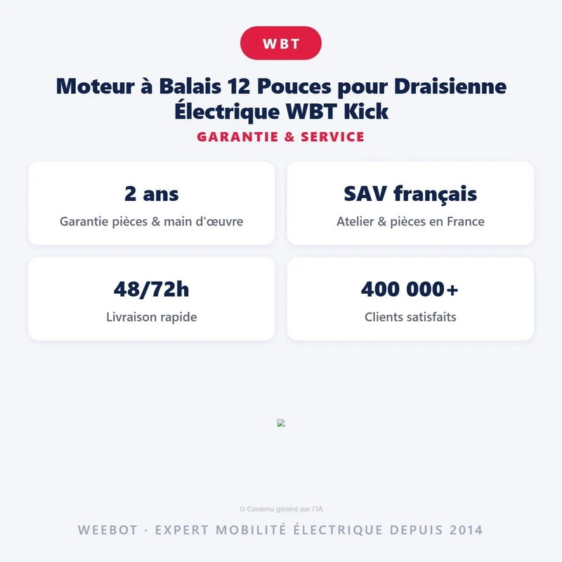 Moteur à Balais 12 Pouces pour Draisienne Électrique WBT Kick