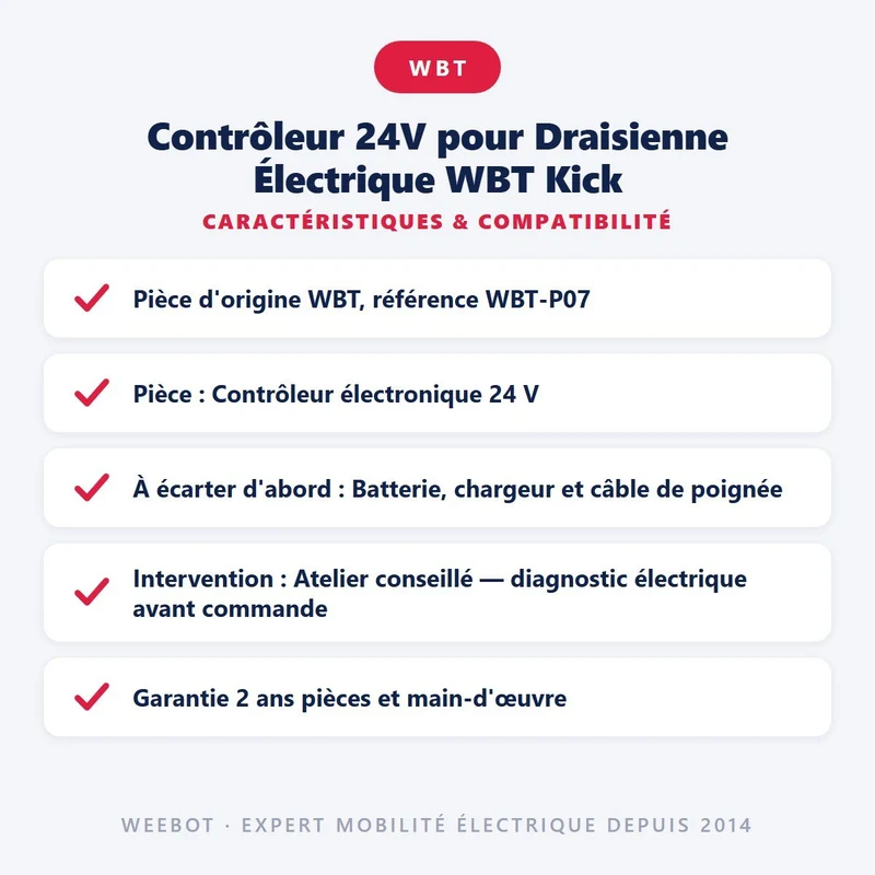 Contrôleur 24V pour Draisienne Électrique WBT Kick
