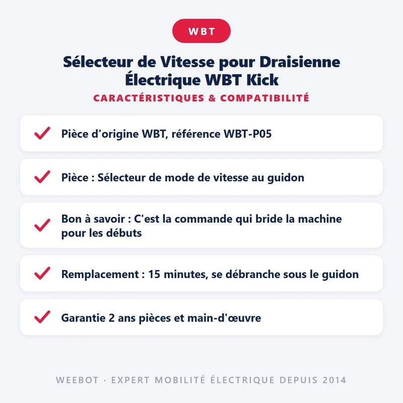 Sélecteur de Vitesse pour Draisienne Électrique WBT Kick