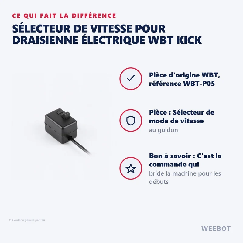Sélecteur de Vitesse pour Draisienne Électrique WBT Kick