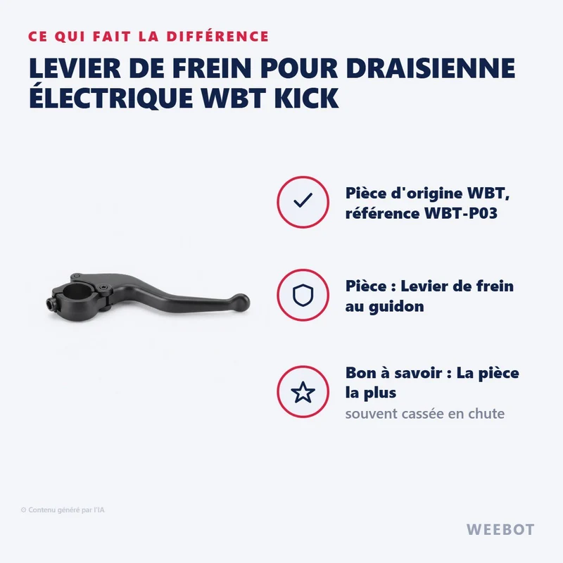 Levier de Frein pour Draisienne Électrique WBT Kick