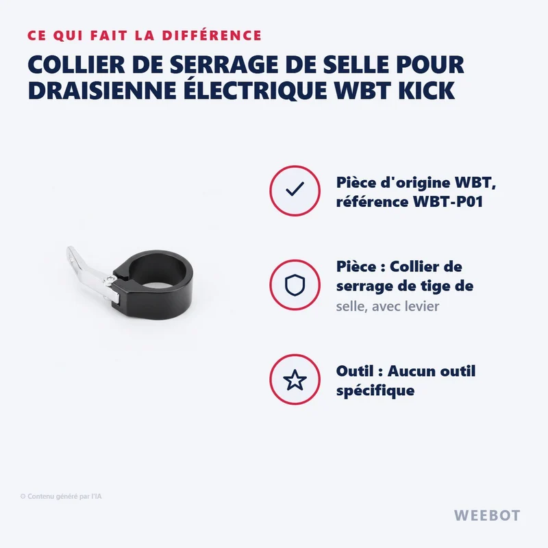 Collier de Serrage de Selle pour Draisienne Électrique WBT Kick