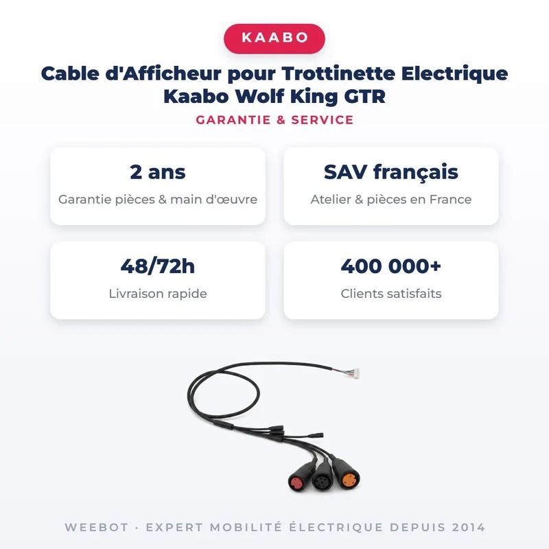 Cable d'Afficheur pour Trottinette Electrique Kaabo Wolf King GTR