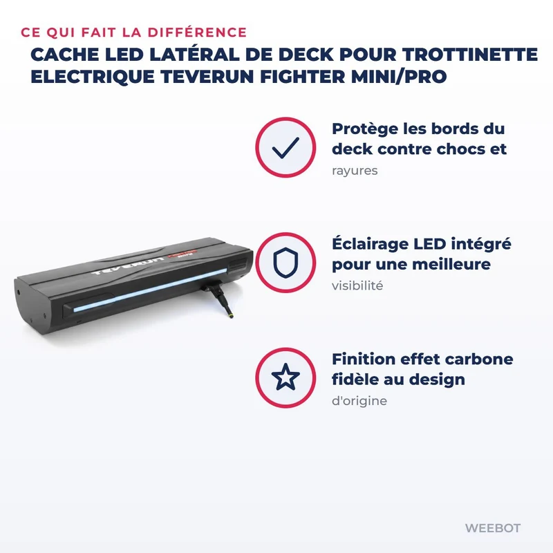 Cache led latéral de Deck pour Trottinette Electrique Teverun Fighter Mini/Pro